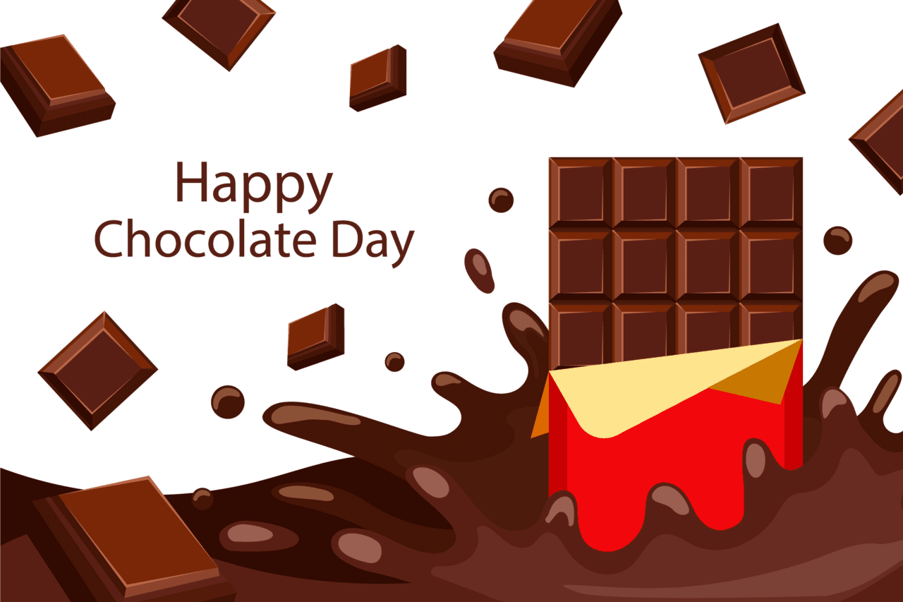 Happy chocolate day celebrate vector background clipart