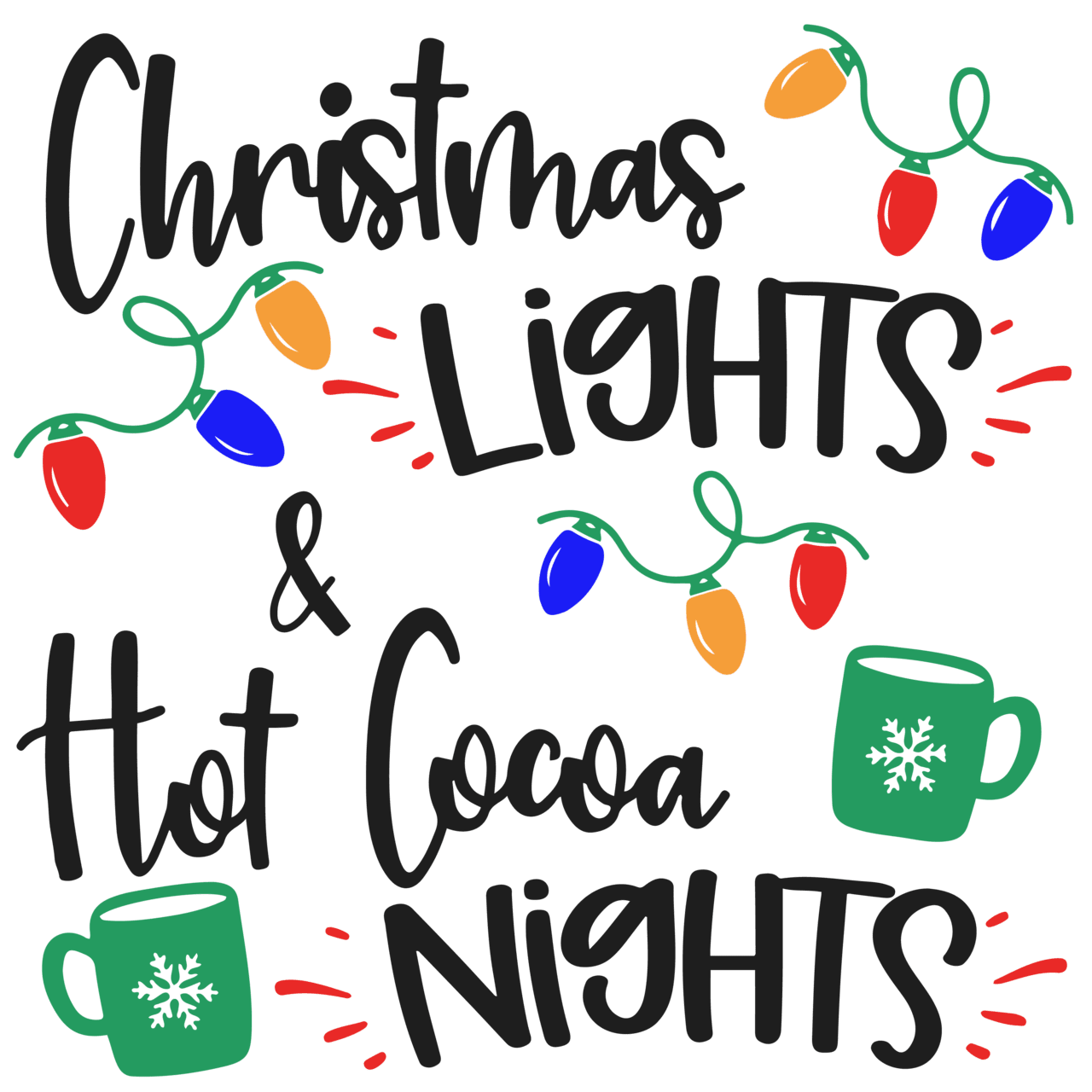 Christmas lights hot cocoa nights inspire uplift clipart background