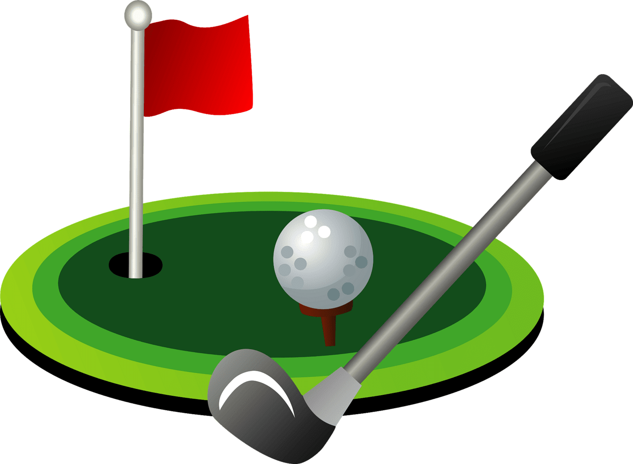 Golf ball club and vector clipart images