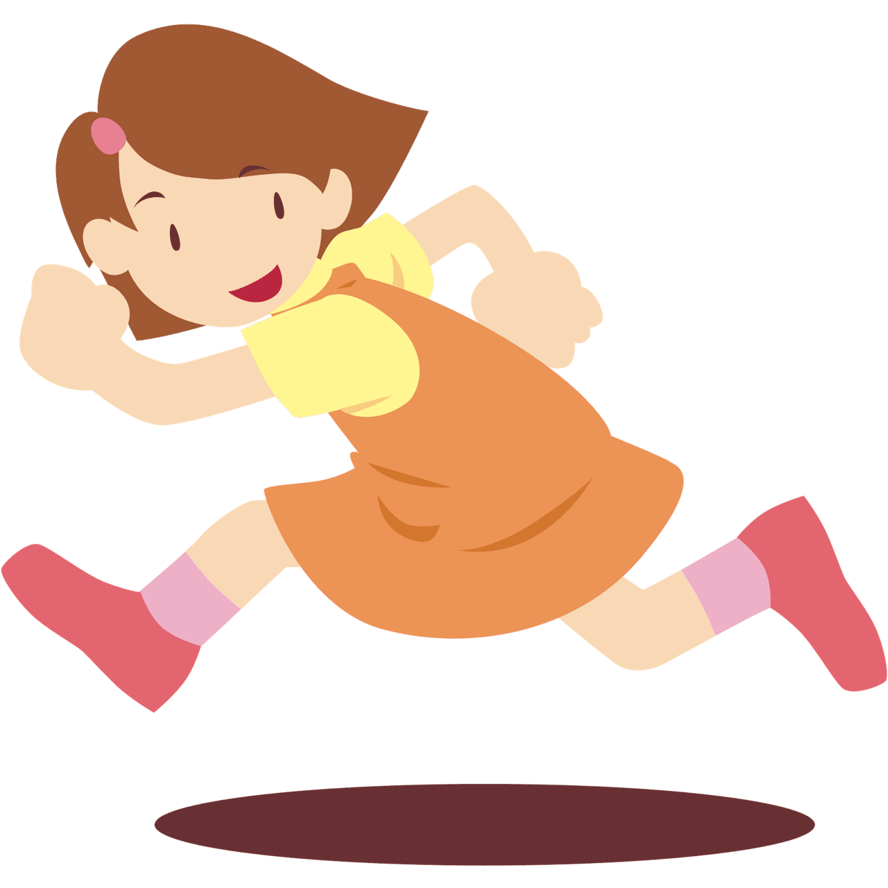 Runner girl running vector clipart images