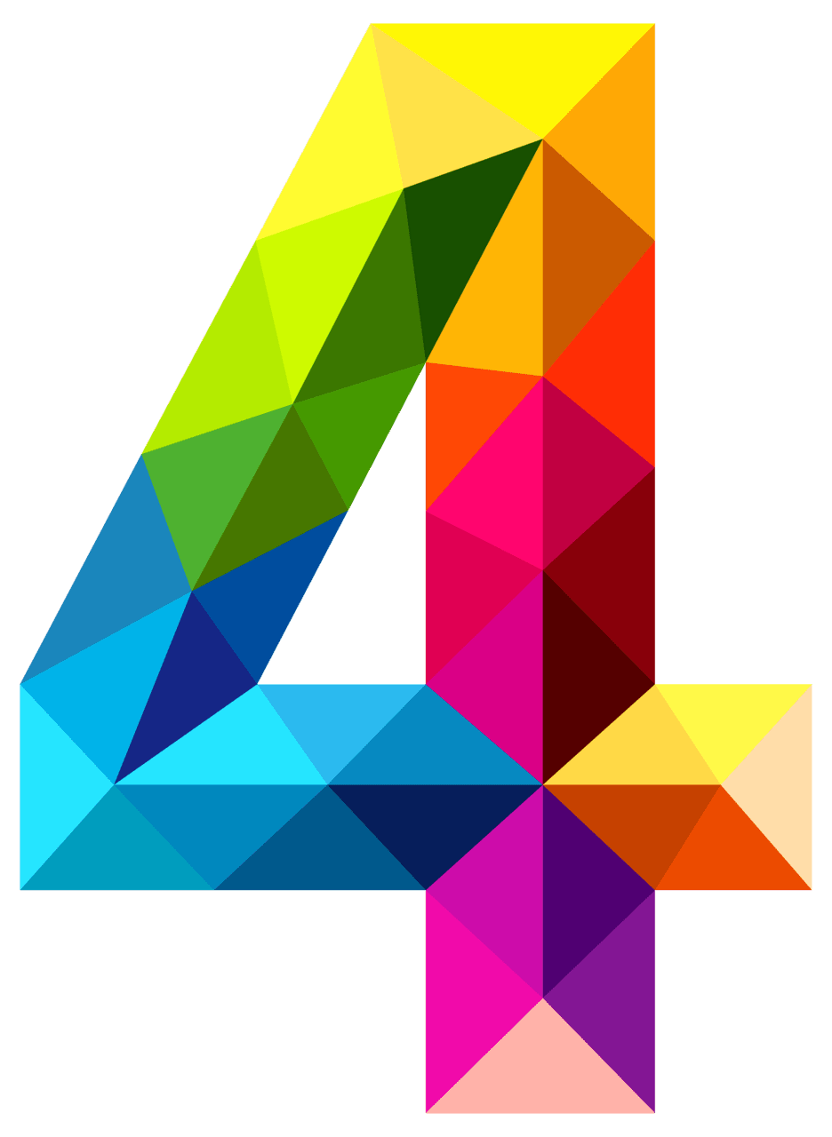 Colourful triangles number four clipart image