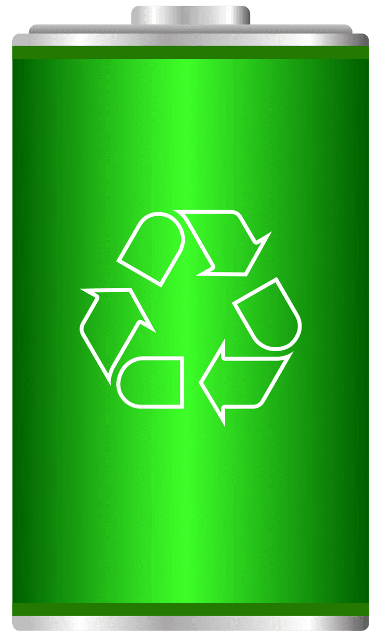 Green battery with recycle symbol clipart best photo