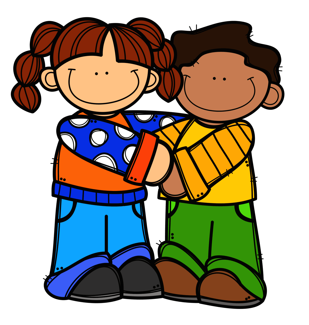 Hugging pin page clipart picture