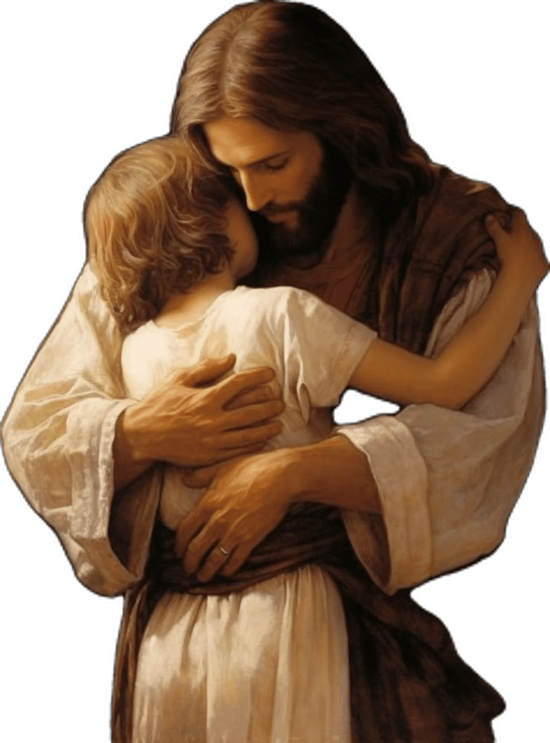 Sacred embrace heartwarming digital art of us christ fortingly hugging boy inspirational wall decor religious print clipart clip art