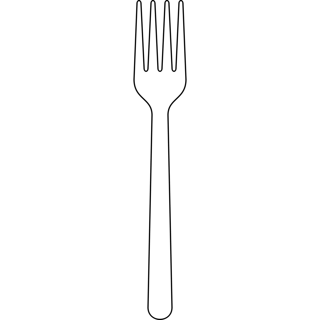 Fork black and white clipart free