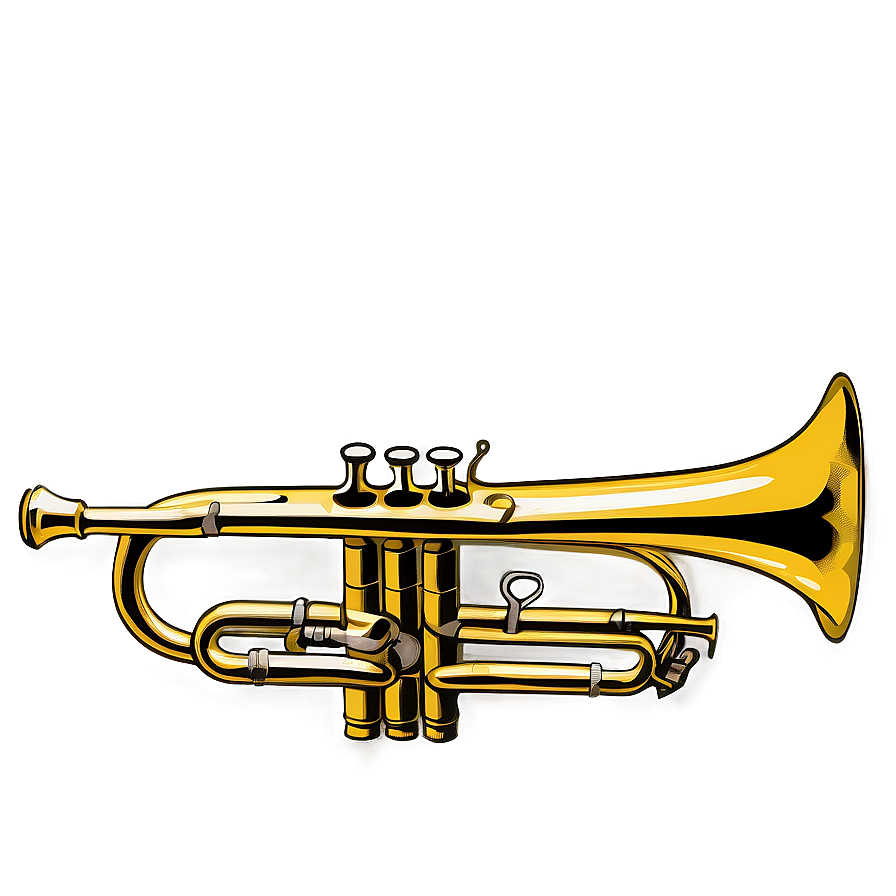 Vintage trumpet silhouette clipart transparent