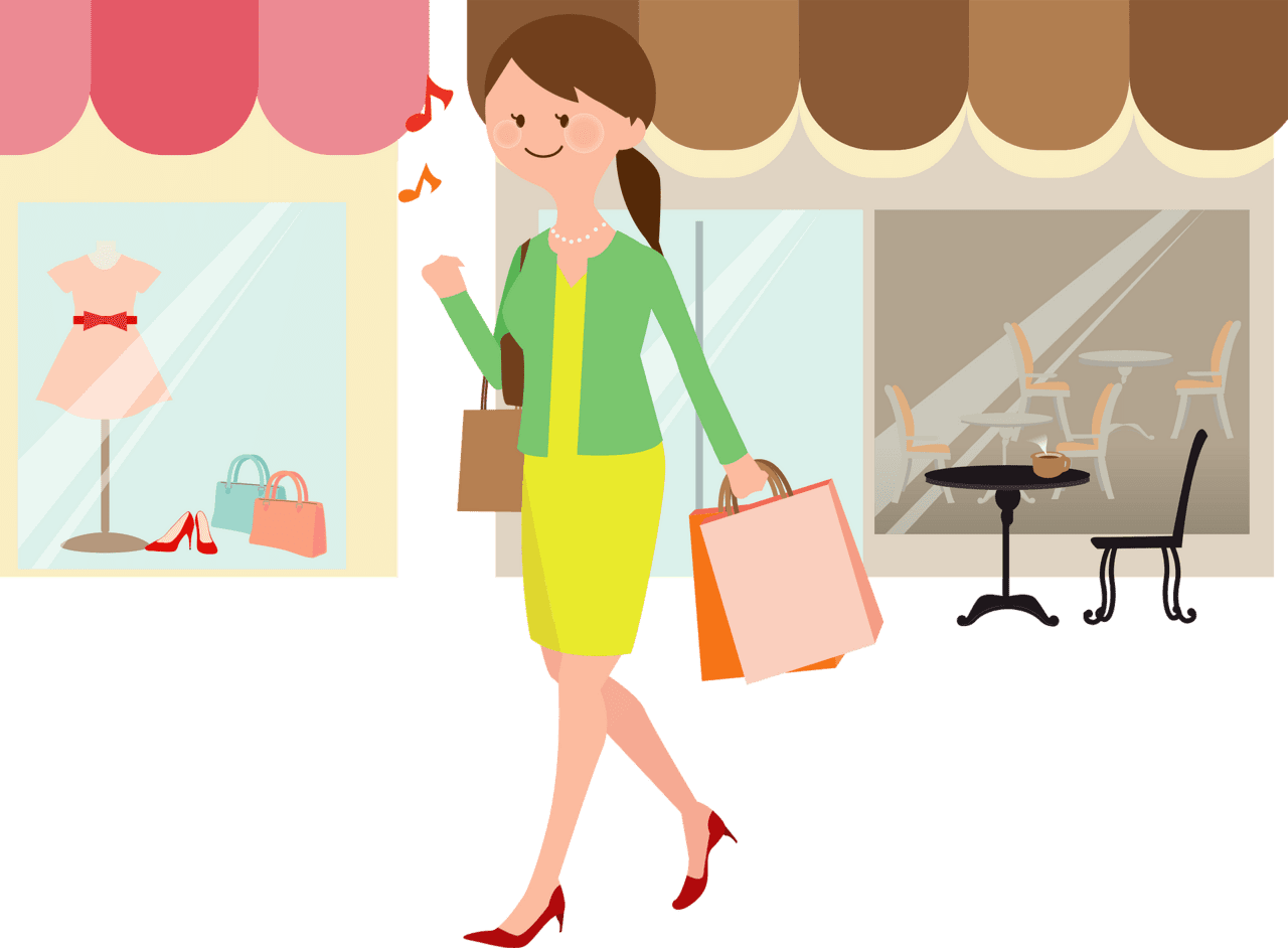 Woman is shopping vector clipart images 2