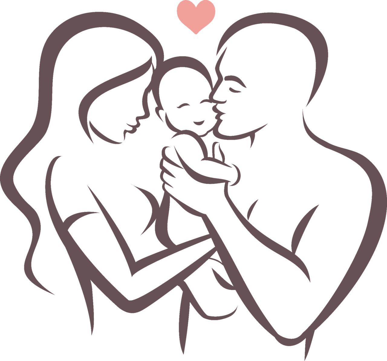 Infant mother father and baby drawing clipart vector