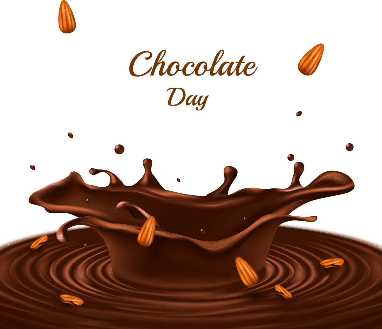 Chocolate nuts covered vector background design clipart
