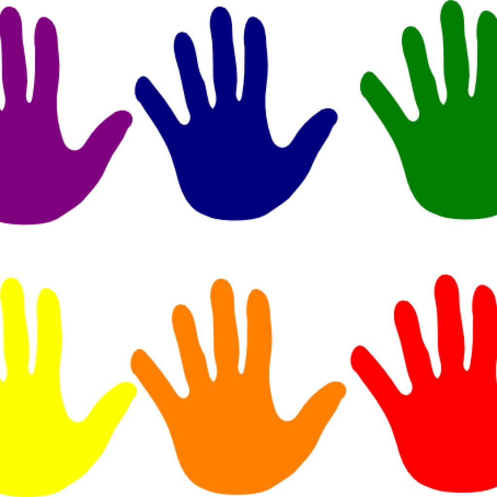 Handprint clipart hands various color hand print transparent