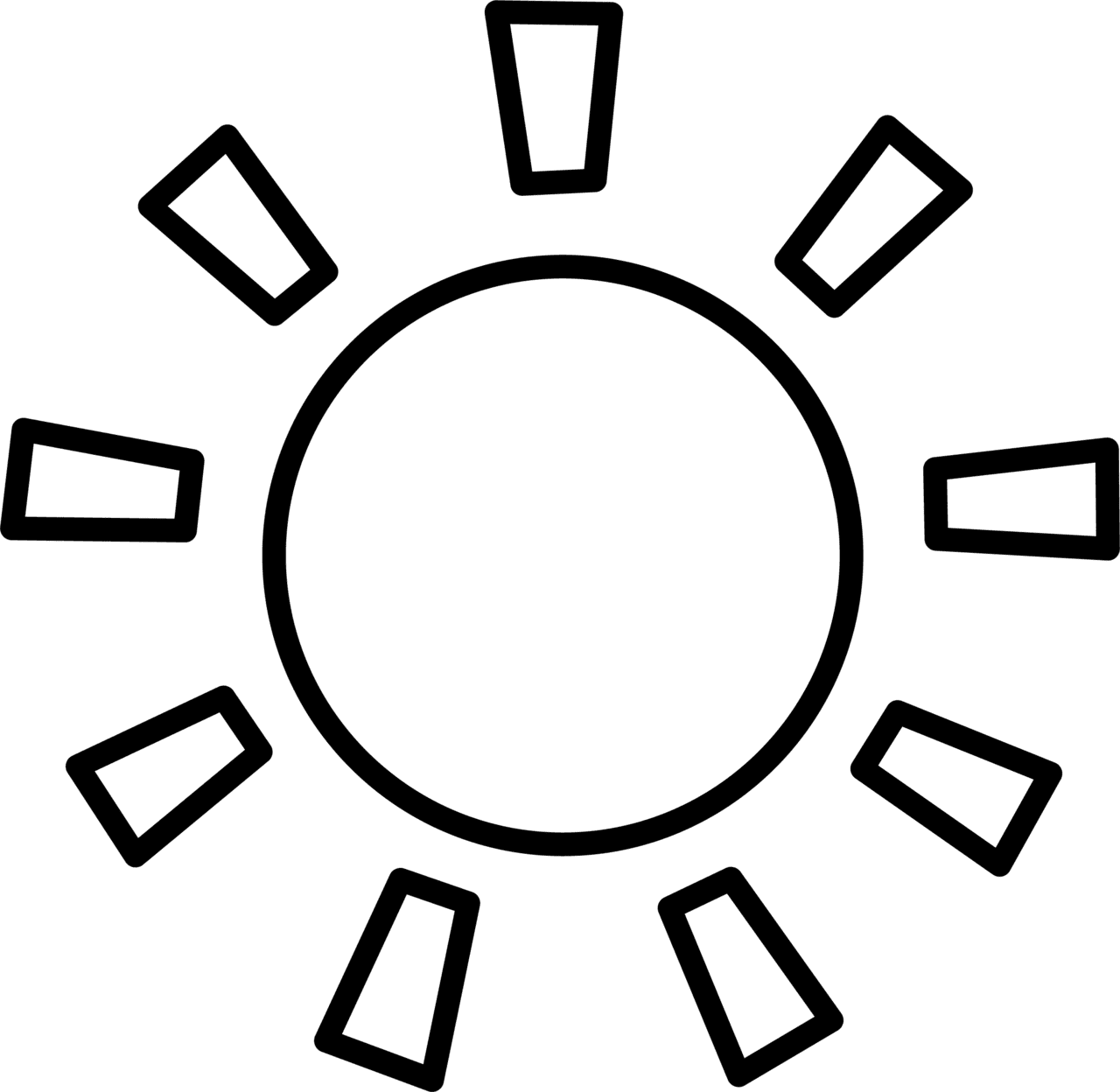 Sun black and white pin page clipart photo 2