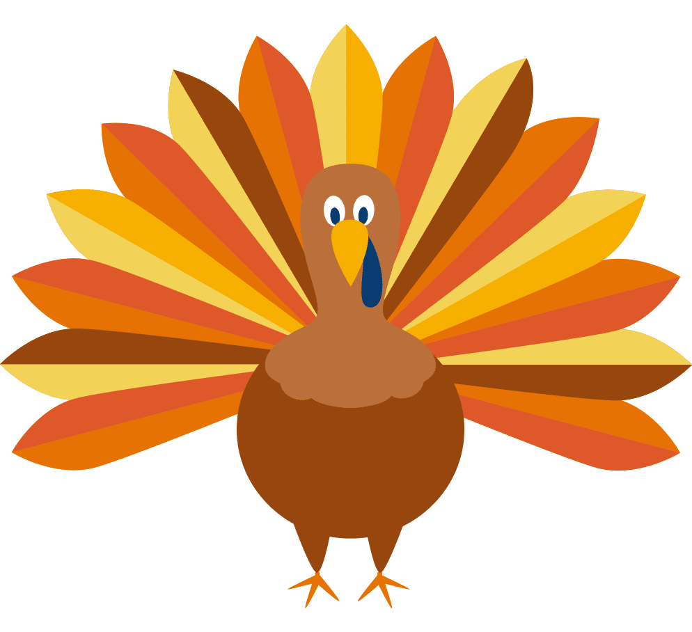 Cute turkey take load off with thanksnuggets clipart background