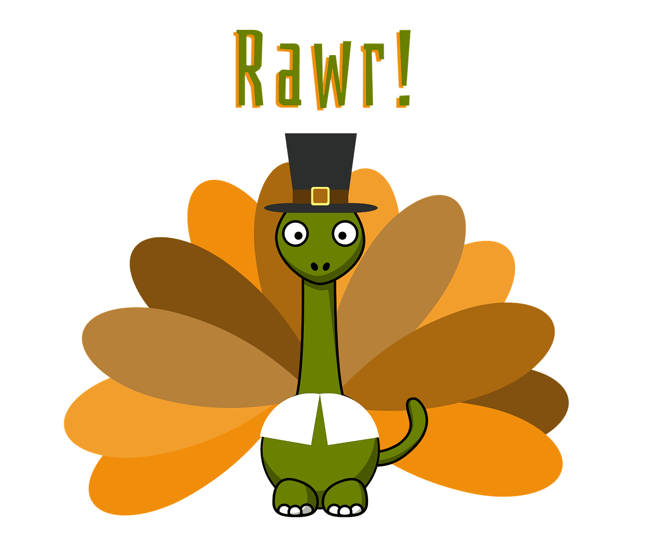 Cute turkey dinosaur clipart image