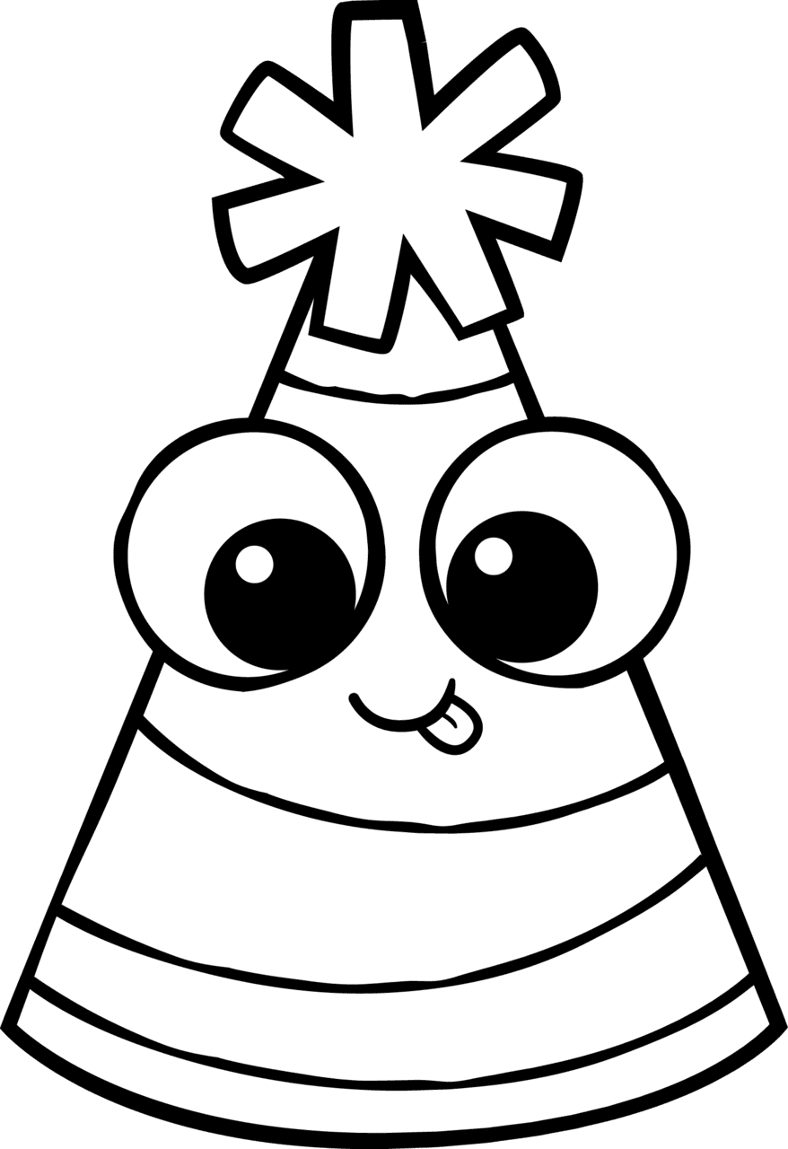 Birthday hat pin page clipart image 2