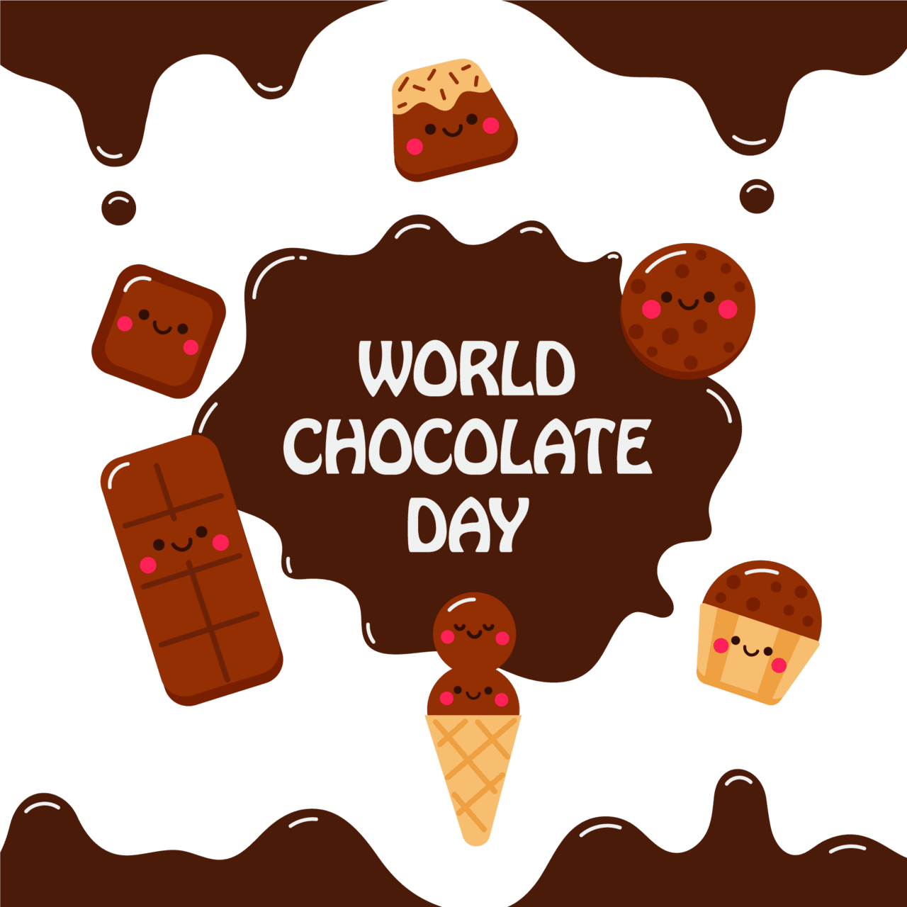 World chocolate day vector poster design clipart