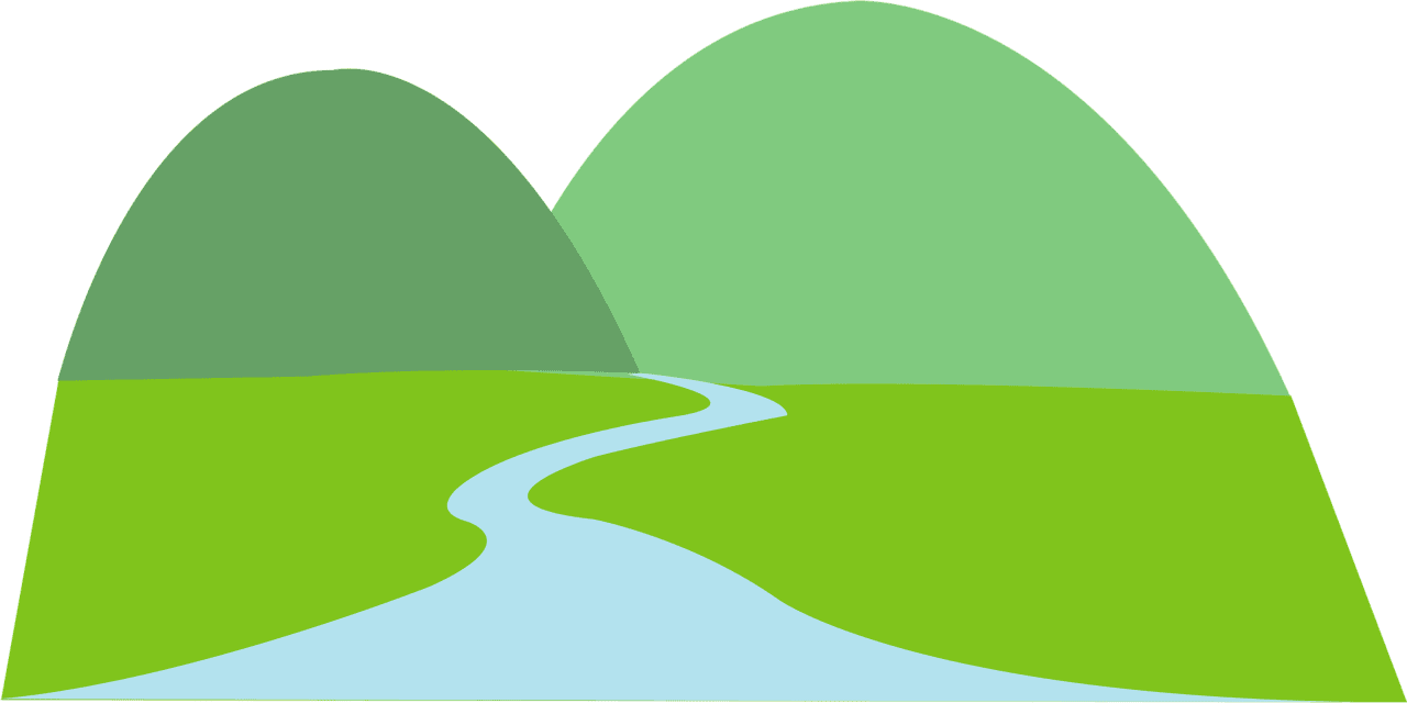 River flowing through the mountains vector clipart images