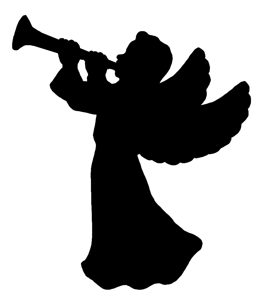 Trumpet christmas silhouettes clipart transparent