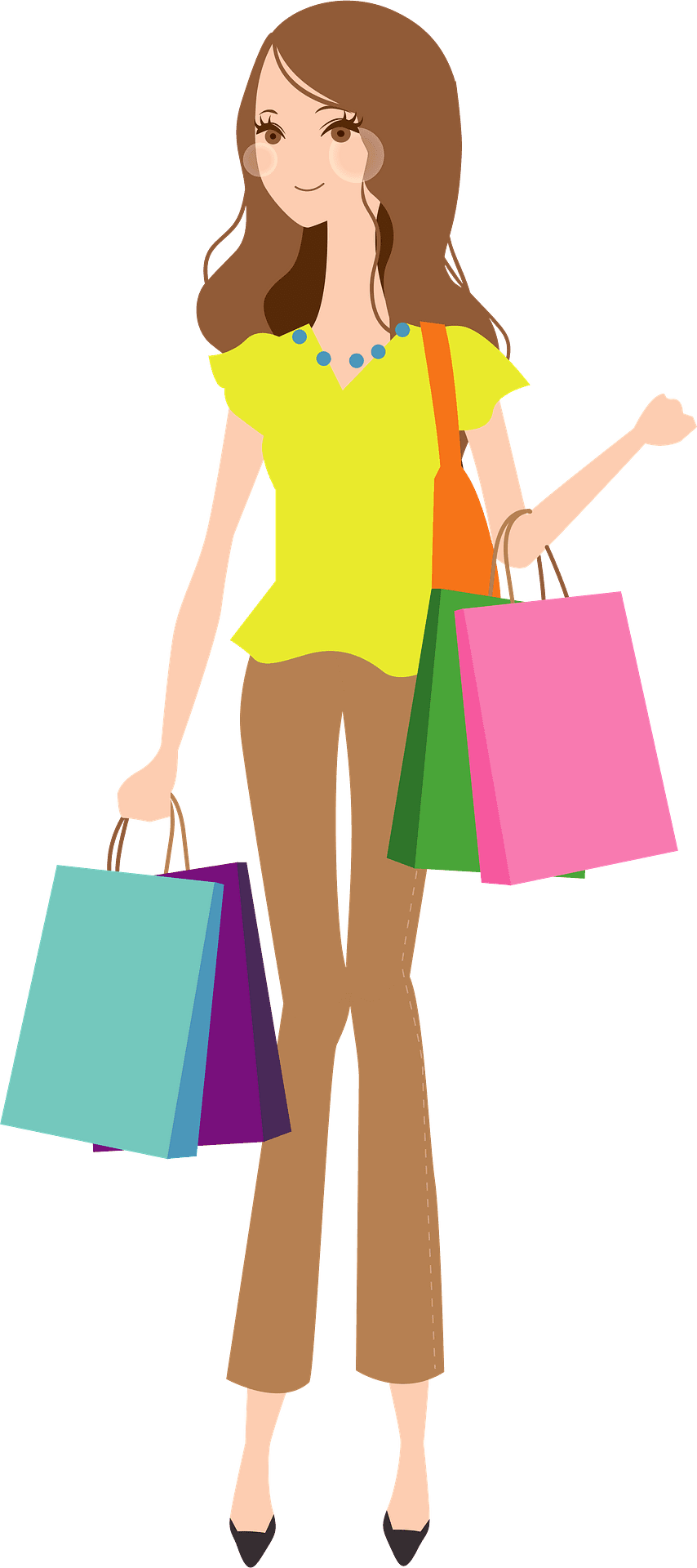 Woman is holding shopping bags vector clipart images