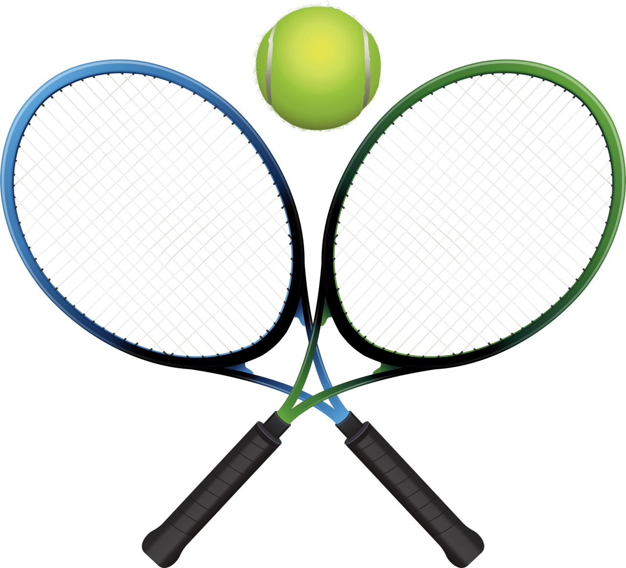 Tennis racket and ball clipart logo