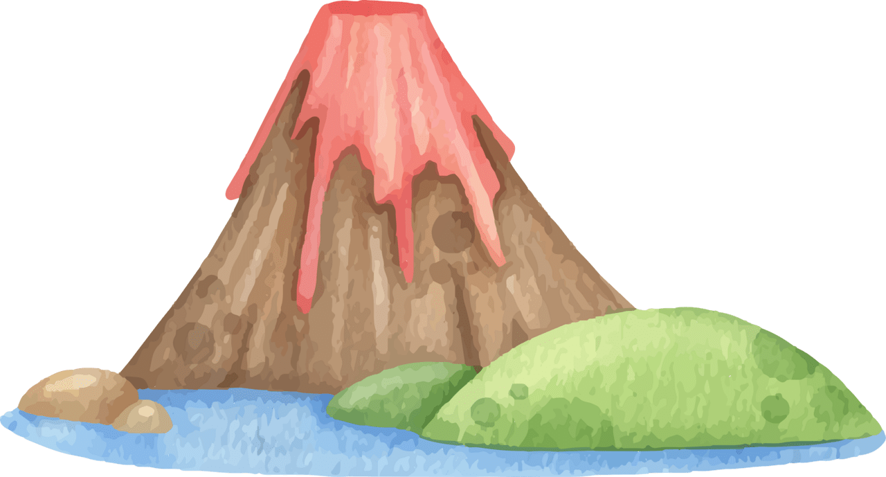 Volcano elementos super dino origamiami clipart clip art