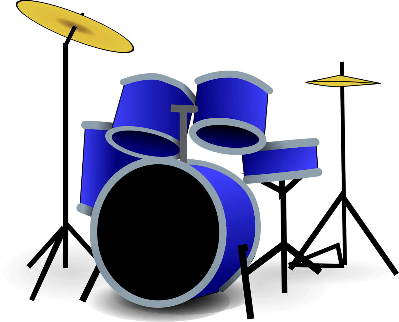 Blue drum set vector clipart images