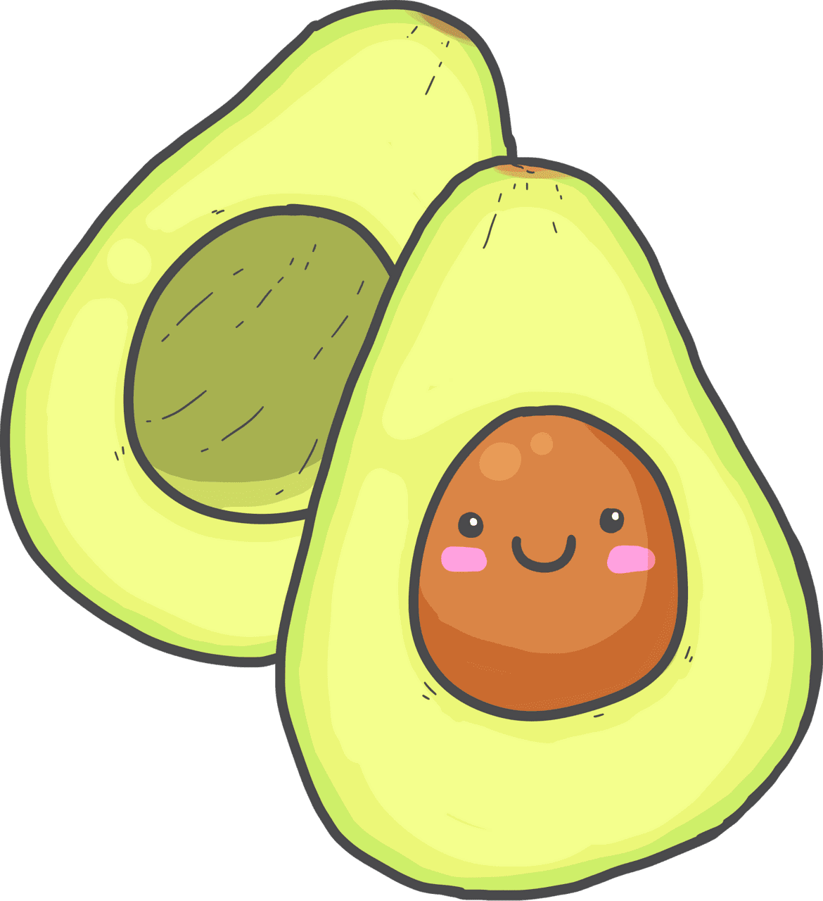 Cute avocado vector clipart images