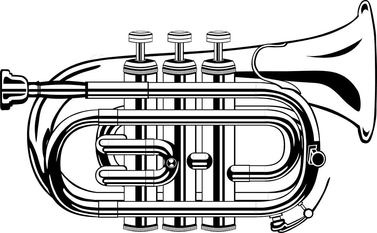 Trumpet music brass vector graphic clipart