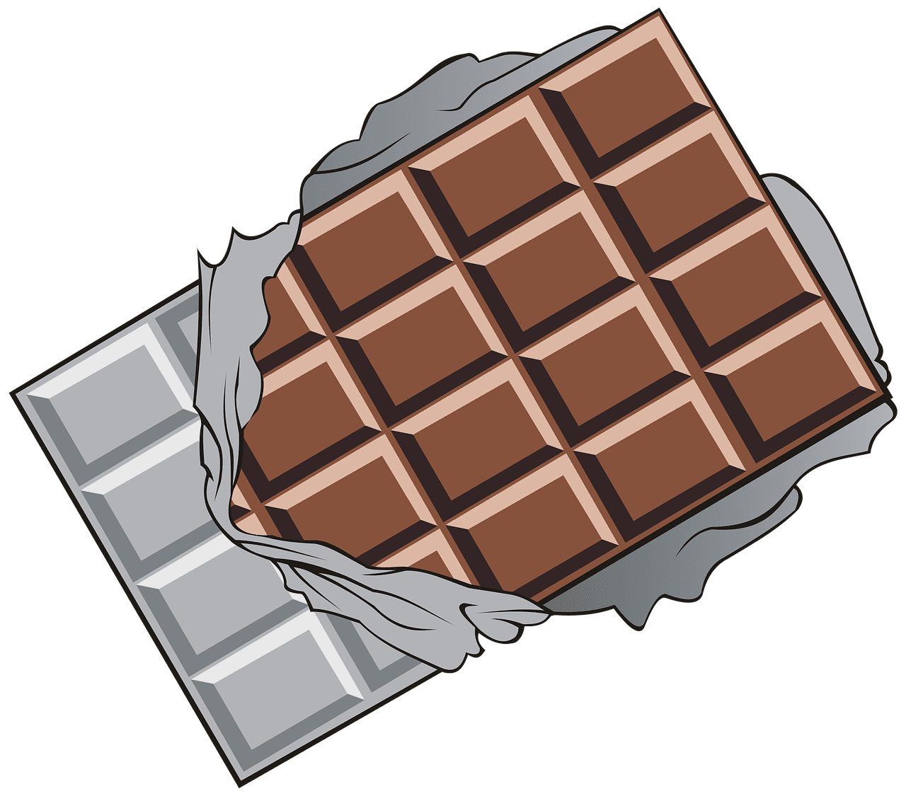 Chocolate tablet pieces image clipart