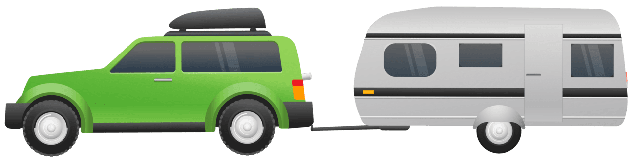 Camper car with caravan clipart image