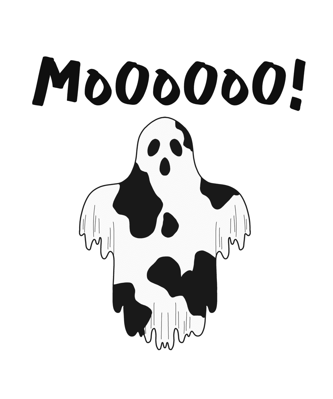 Cute ghost mooo cow clipart transparent