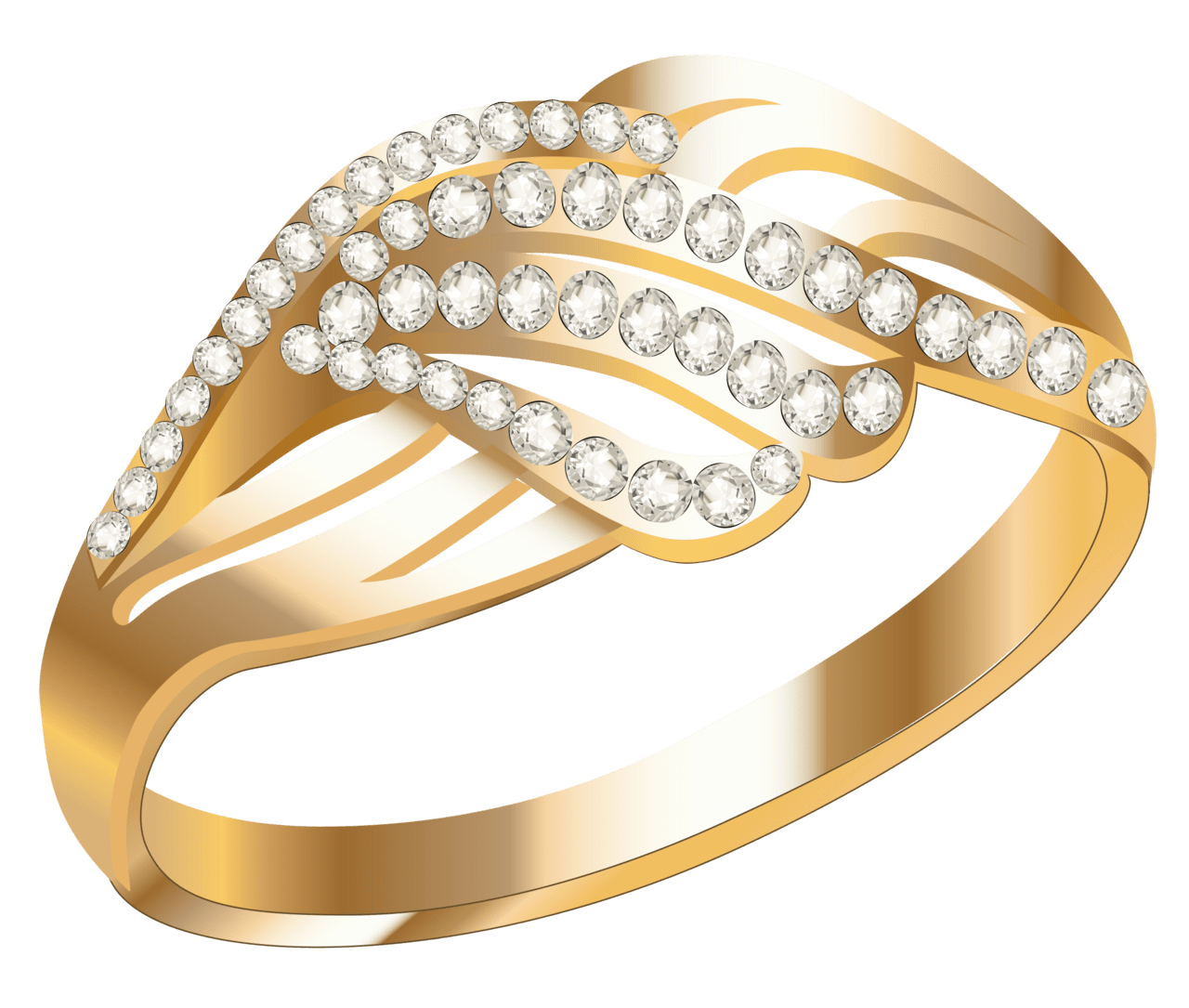 Wedding ring golden with diamonds clipart photo