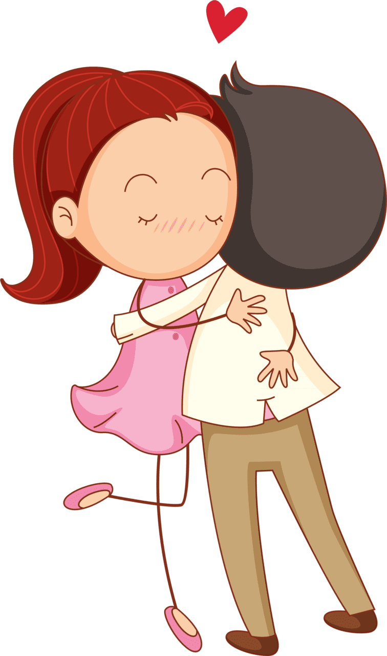 Clipart portfolio categories designshop cartoon boy and girl hugging picture