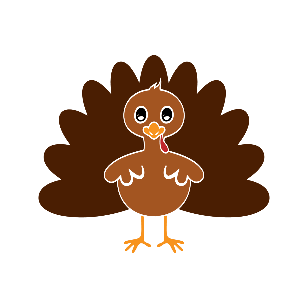 Cute turkey pin page clipart vector 3