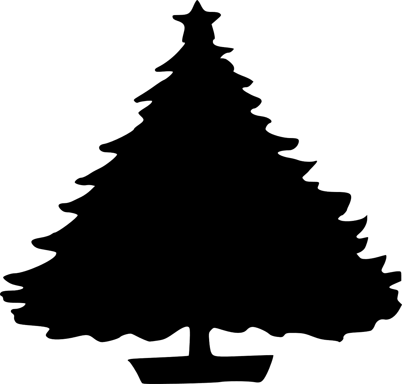 Christmas tree black and white how to draw pr table stencils pics clipart clip art