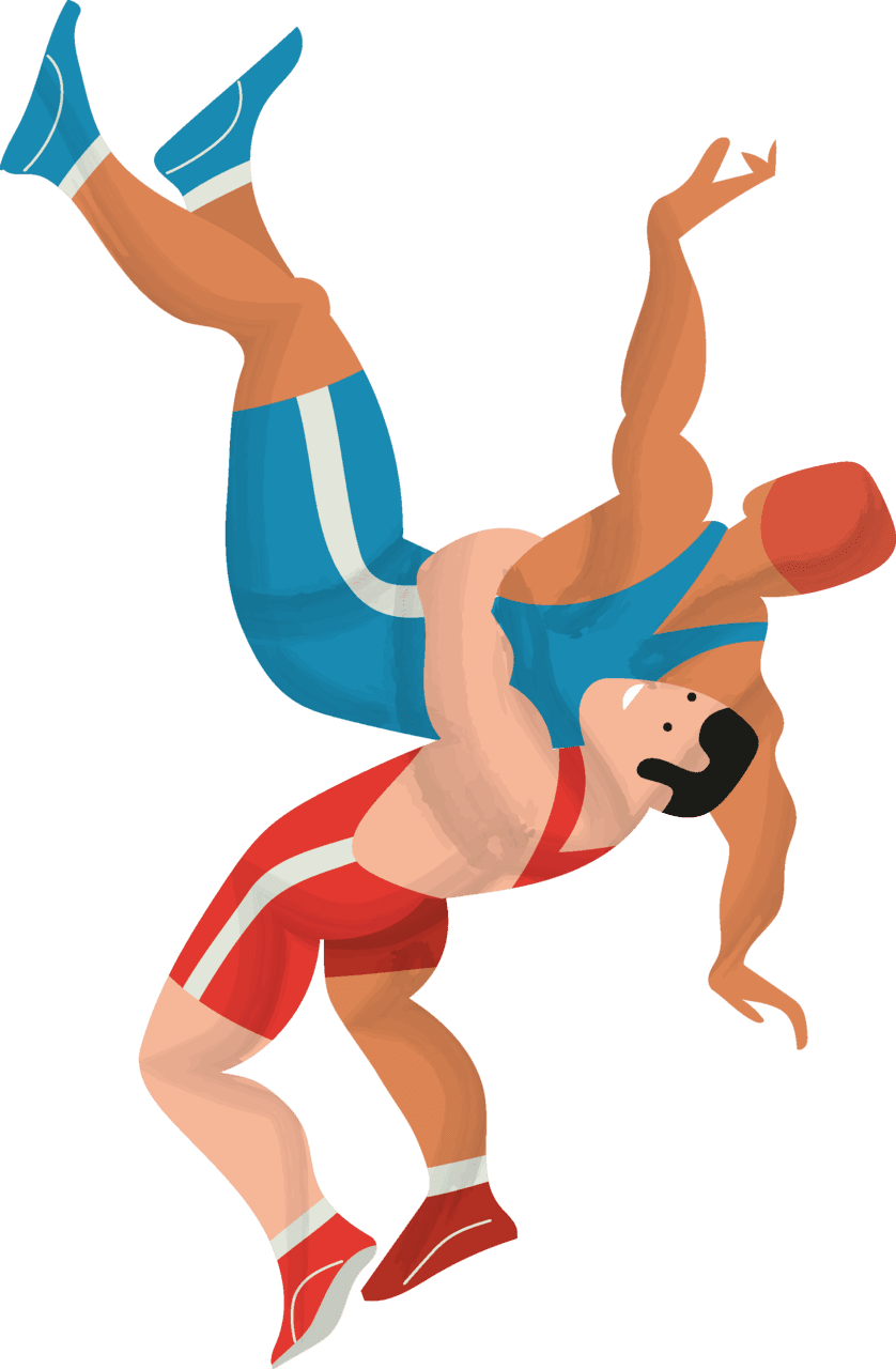Wrestling vector clipart images 2
