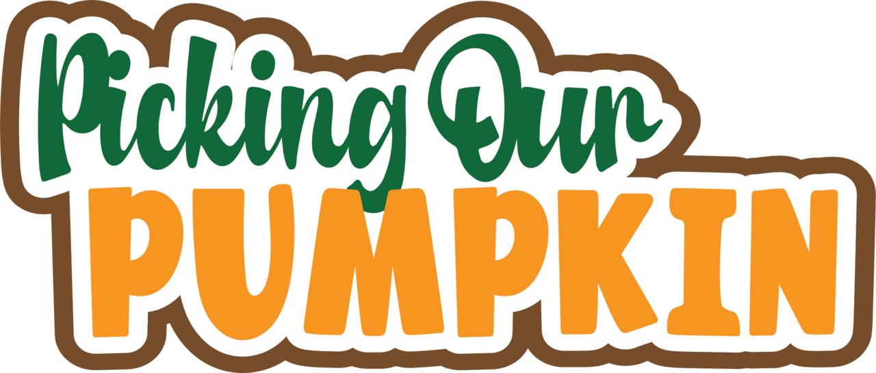 Pumpkin patch picking our scrapbook page title sticker clipart photo