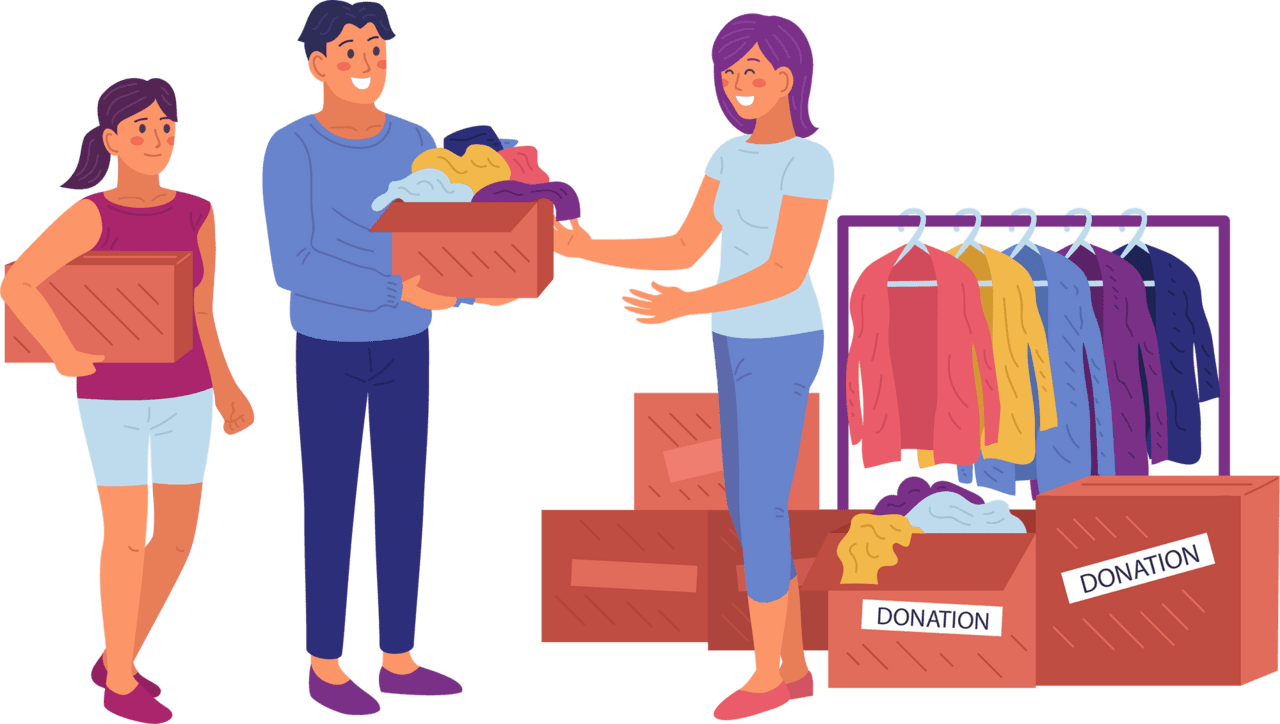 Clothing charity day shape vector clipart