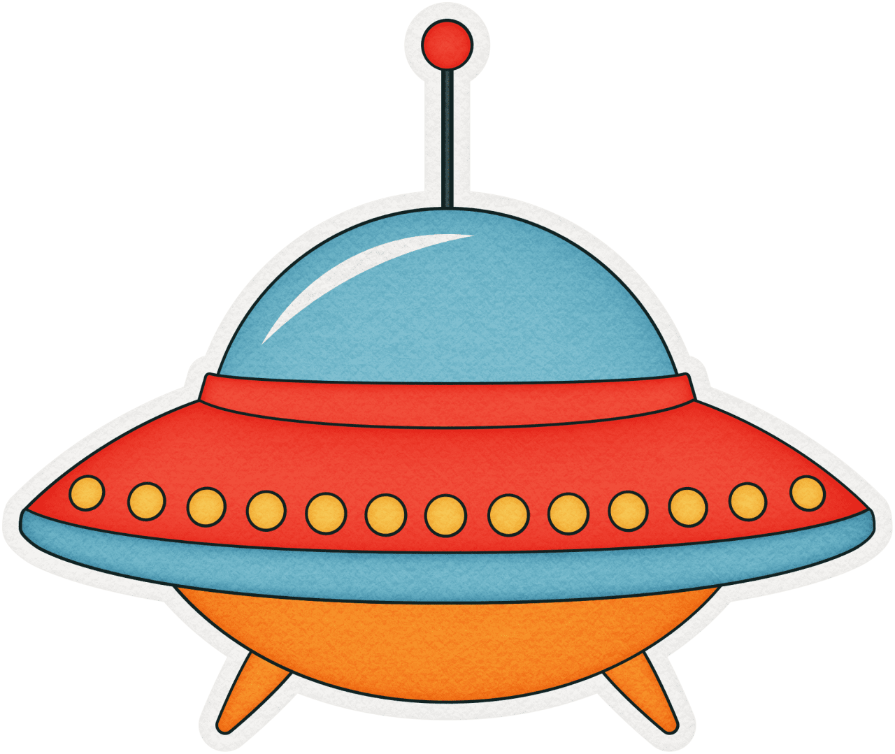 Ufo over the moon clipart vector