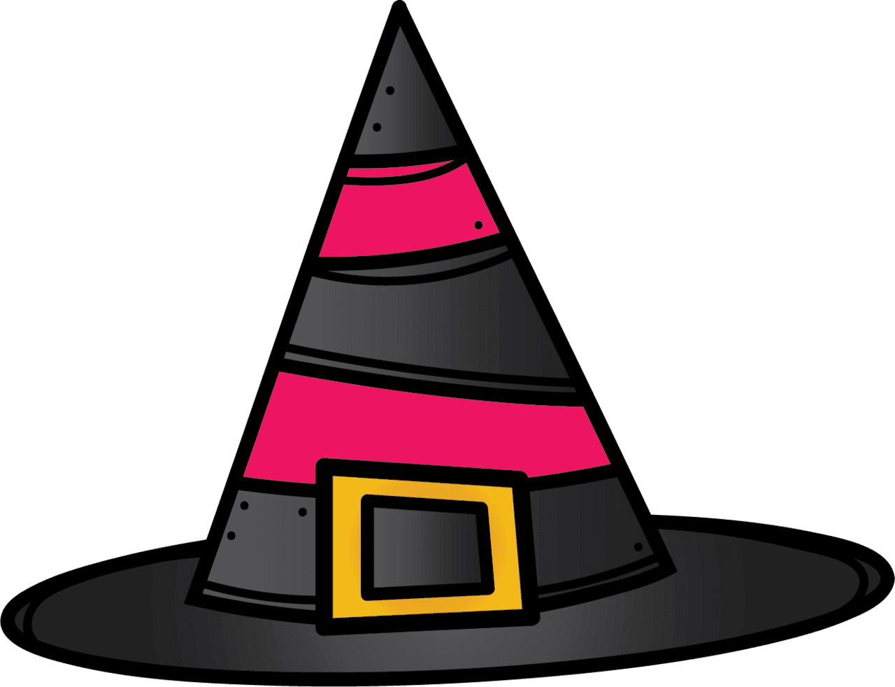 Witch hat pin page clipart vector