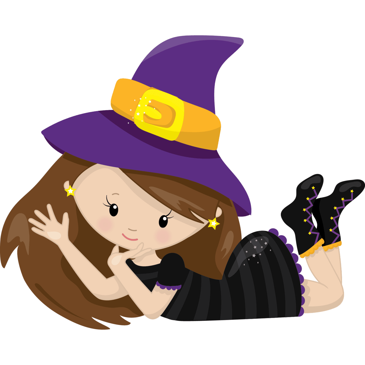 Witch hat pin page clipart transparent 4