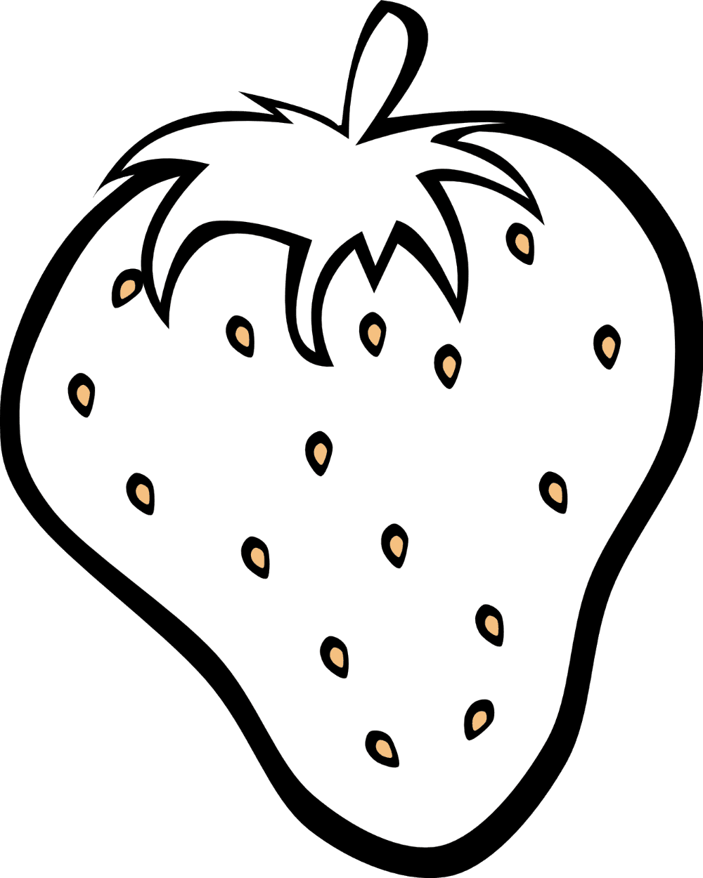 Fruits strawberry clipart black and white vector