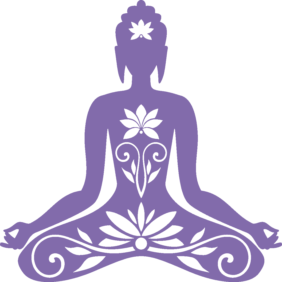 Yoga wall decal zen sitting buddha clipart logo