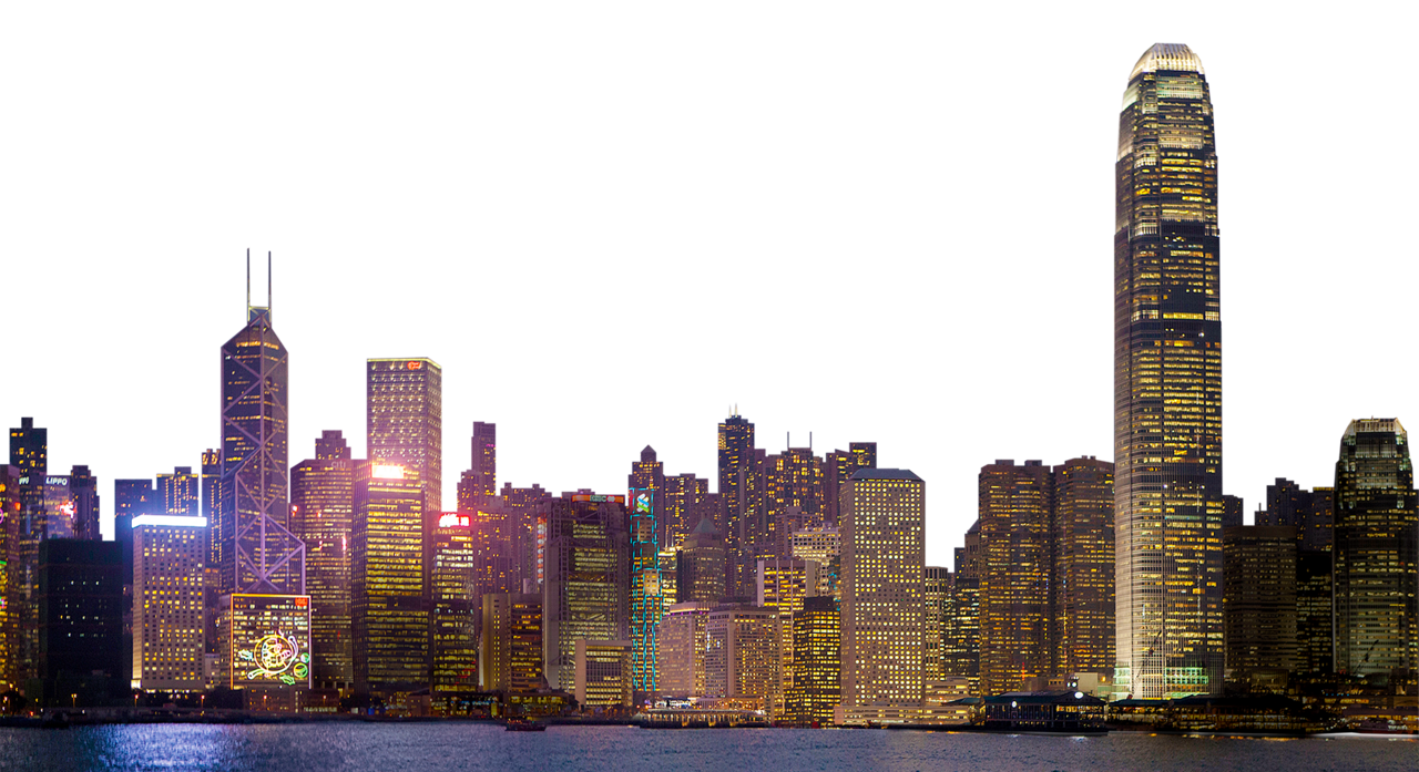 City night skyline clipart transparent