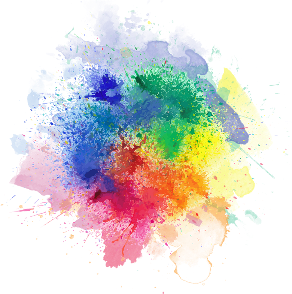 Explosive powder clipart watercolor color splash transparent