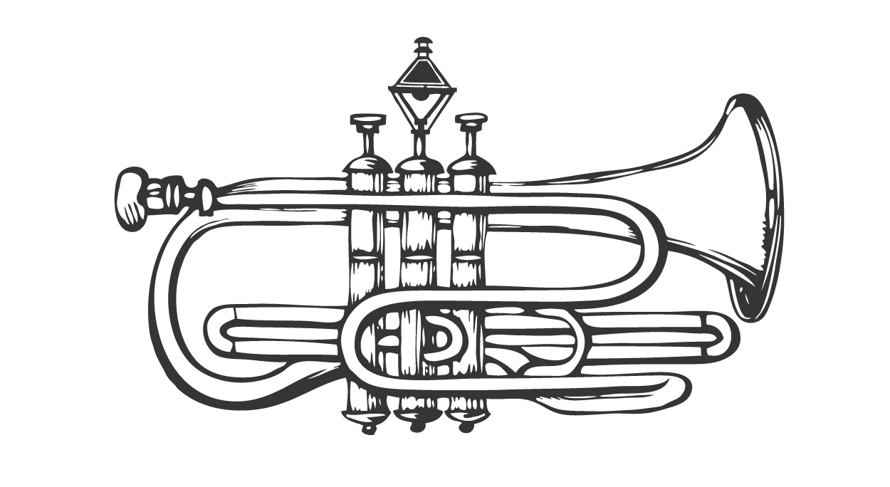 Trumpet kid simmons jazz band french quarter fest clipart vector