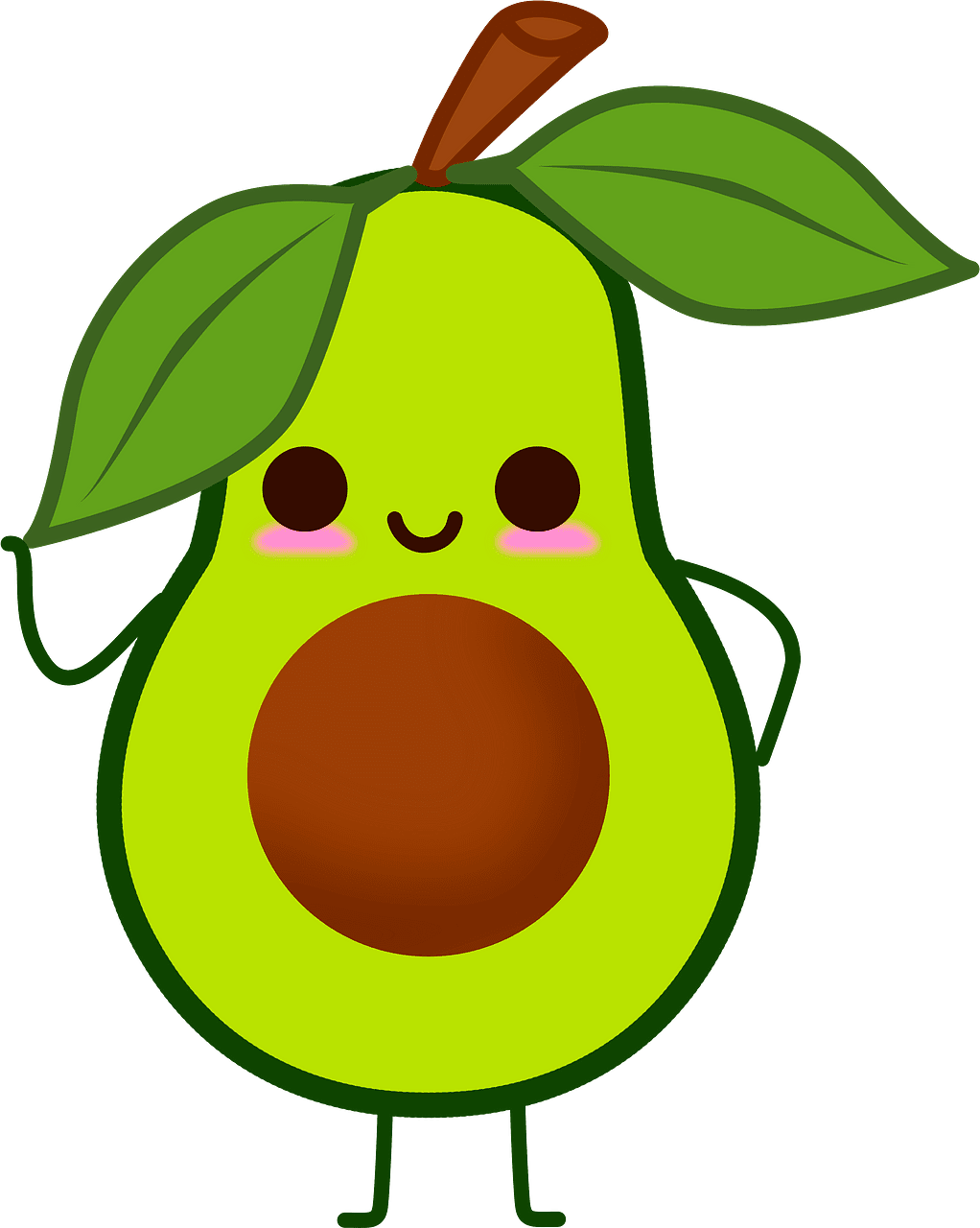 Cute avocado vector clipart images