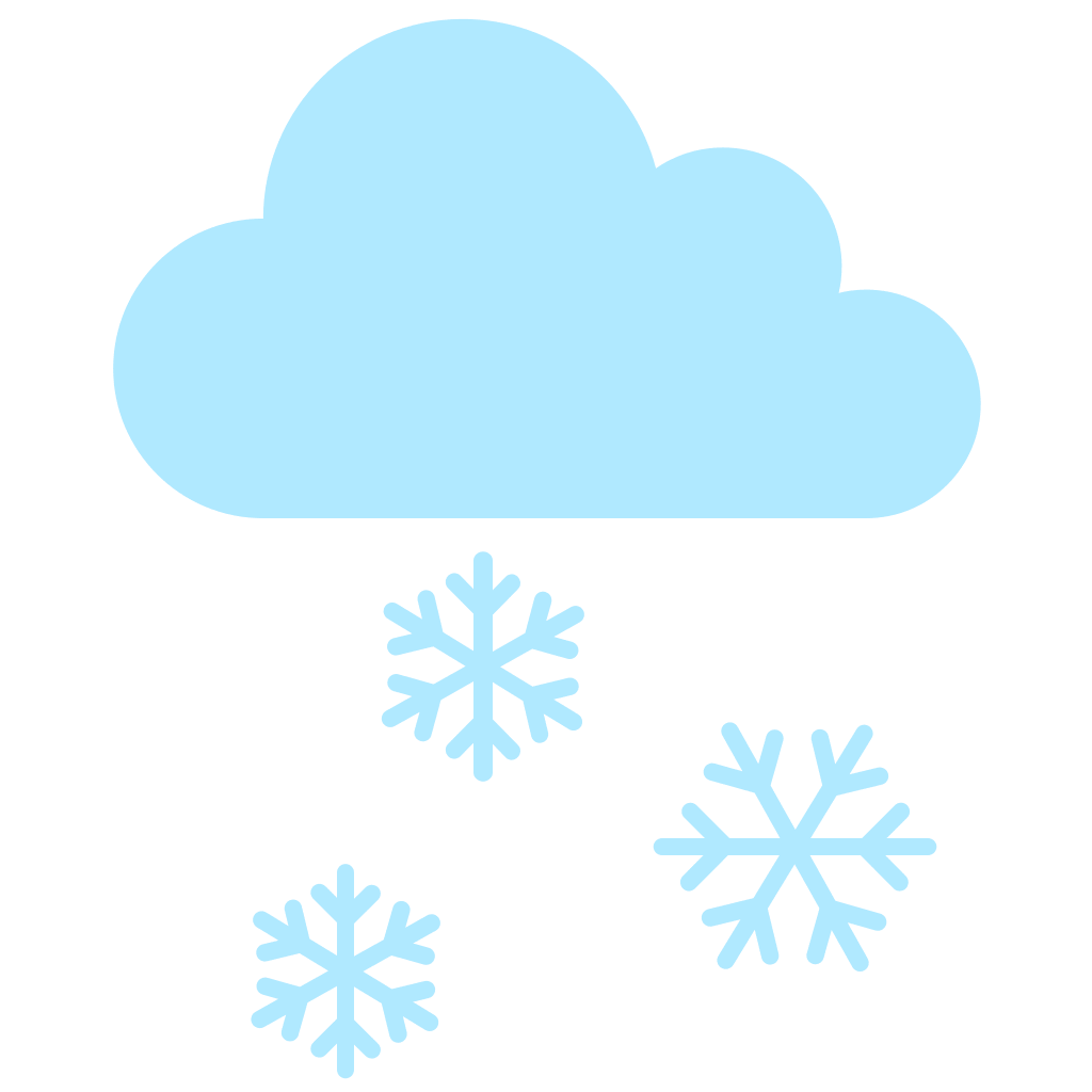 Snowfall cloud with snow emoji clipart logo