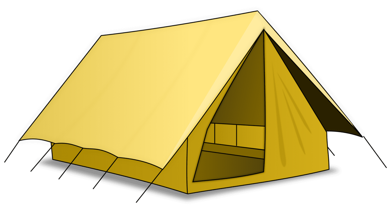 Camp yellow tent clipart logo