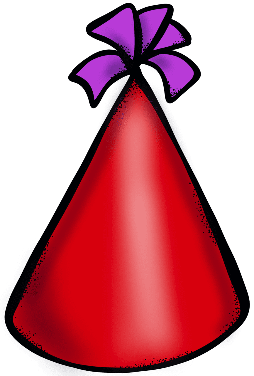 Birthday hat pin page clipart image