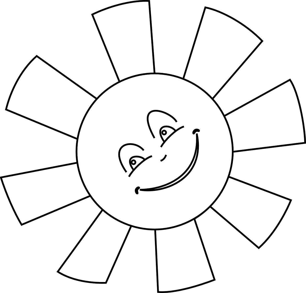 Sun black and white nature summer vector graphic clipart